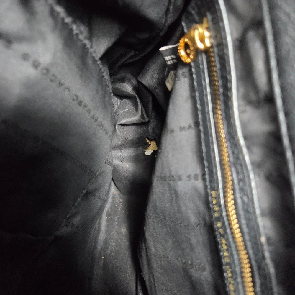 Marc by Marc Jacobs Black Pebbled Leather Hobo Bag Gold Hardware